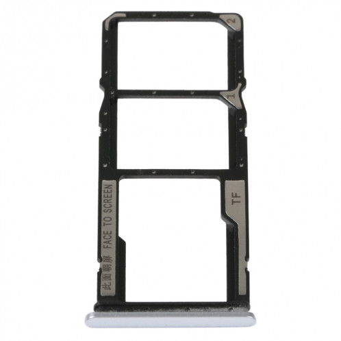 Plateau de carte SIM + plateau de carte SIM + plateau de carte Micro SD pour Xiaomi Redmi 10A (argent) SH550S1543-04