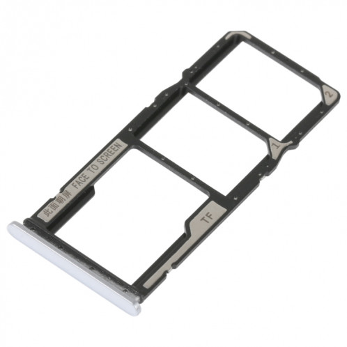 Plateau de carte SIM + plateau de carte SIM + plateau de carte Micro SD pour Xiaomi Redmi 10A (argent) SH550S1543-04