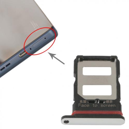 Pour Xiaomi Poco F4 Plateau de carte SIM + Plateau de carte SIM (Argent) SH556S47-04