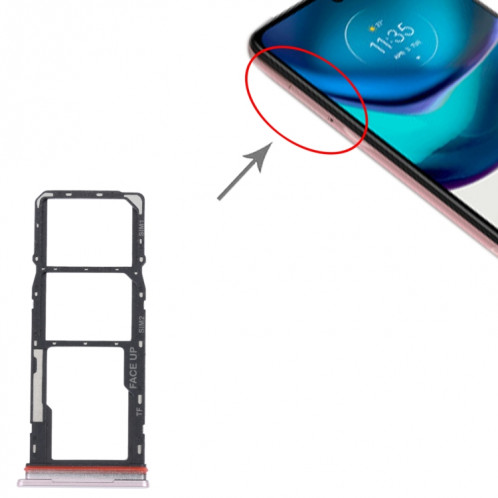 Pour Motorola Moto G42 Plateau de carte SIM + Plateau de carte SIM + Plateau de carte Micro SD (Or) SH630J472-04
