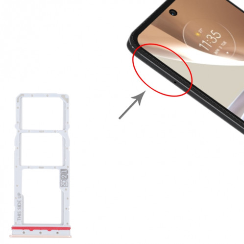 Pour Motorola Moto G32 Plateau de carte SIM + Plateau de carte SIM + Plateau de carte Micro SD (Or) SH631J1983-04