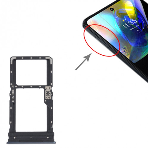 Pour Motorola Moto G82 5G Tiroir Carte SIM + Tiroir Carte SIM / Micro SD (Noir) SH633B1405-04