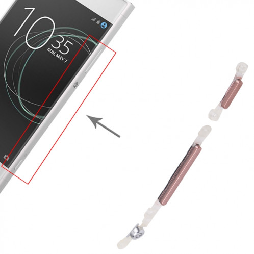 Touches latérales d'origine pour Sony XPeria XA1 (Rose) SH664F973-04