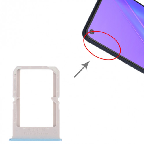 Pour OPPO A72 4G / A92 4G Plateau de carte SIM + Plateau de carte SIM (Bleu) SH665L1918-04