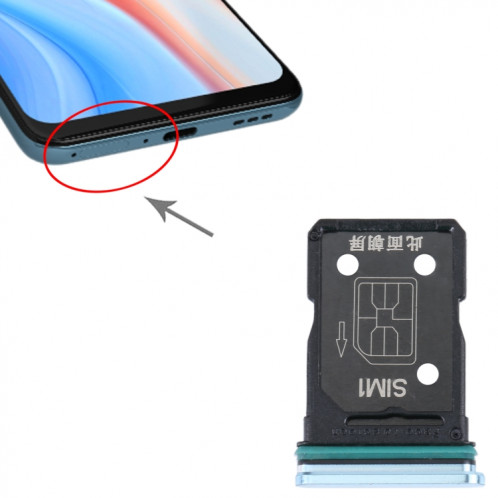 Pour OPPO Reno4 5G Plateau de carte SIM + Plateau de carte SIM (Bleu) SH668L1665-04