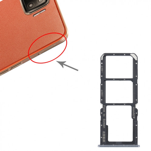 Pour OPPO A73 4G / F17 / A93 4G / A73 5G Plateau de carte SIM + Plateau de carte SIM + Plateau de carte Micro SD (Noir) SH670B1398-04