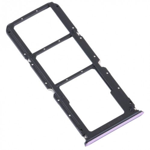 Pour OPPO Reno5 Lite / Reno5 F / A94 4G Plateau de carte SIM + Plateau de carte SIM + Plateau de carte Micro SD (Violet) SH672P1294-04