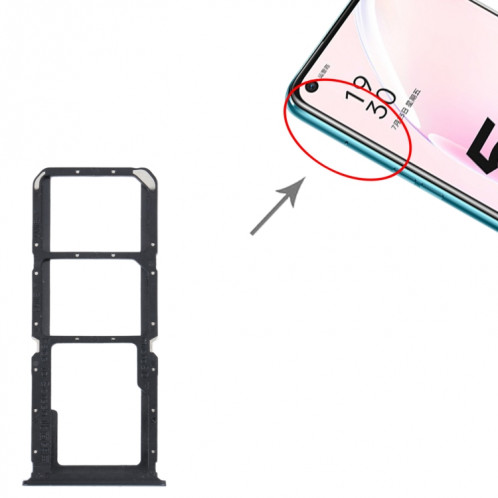 Pour OPPO A93s 5G Plateau de carte SIM + Plateau de carte SIM + Plateau de carte Micro SD (Gris) SH674H1110-04