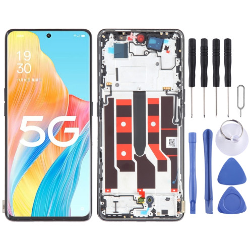 Écran LCD d'origine pour OPPO A1 Pro Digitizer Full Assembly avec cadre (noir) SH675B1530-06