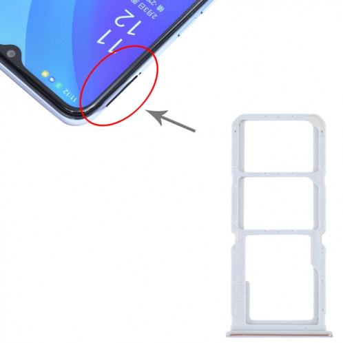 Pour OPPO A55 5G / A53S 5G Plateau de carte SIM + Plateau de carte SIM + Plateau de carte Micro SD (Or) SH676J671-04