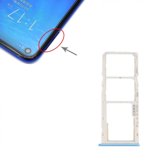 Pour OPPO A16K Plateau de carte SIM + Plateau de carte SIM + Plateau de carte Micro SD (Bleu) SH681L1956-04