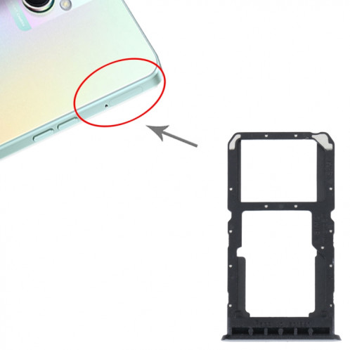 Pour OPPO A96 China SIM Card Tray + SIM / Micro SD Card Tray (Black) SH686B1737-04