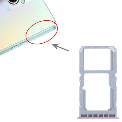 Pour OPPO A96 China SIM Card Tray + SIM / Micro SD Card Tray (Rose) SH686F515-04