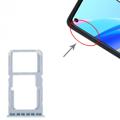 Pour OPPO A96 4G Plateau de carte SIM + Plateau de carte SIM / Micro SD (Bleu) SH690L130-04