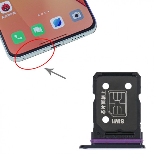 Pour OPPO Reno8 Pro + / Reno8 Pro 5G / Reno8 Pro Chine Plateau de carte SIM + Plateau de carte SIM (Noir) SH691B1514-04