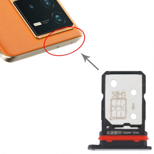 Pour vivo iQOO Neo6 Plateau de carte SIM + Plateau de carte SIM (Noir) SH696B1976-04