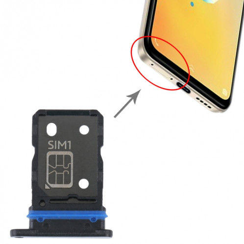 Pour vivo S15e plateau de carte SIM + plateau de carte SIM (noir) SH697B1639-04