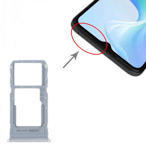 Pour vivo Y33S / Y33T Plateau de carte SIM + Plateau de carte SIM / Micro SD (Or) SH703J1297-04