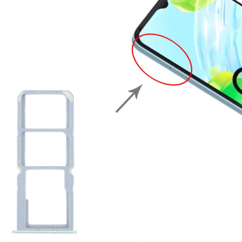 Pour Realme C30 plateau de carte SIM + plateau de carte SIM + plateau de carte Micro SD (vert) SH706G377-04