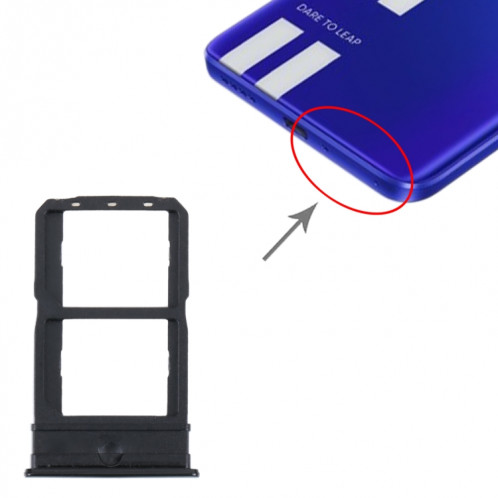 Pour Realme GT Neo3 plateau de carte SIM + plateau de carte SIM (noir) SH707B349-04