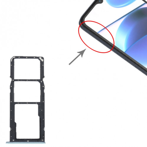Pour Realme C35 plateau de carte SIM + plateau de carte SIM + plateau de carte Micro SD (vert) SH709G592-04