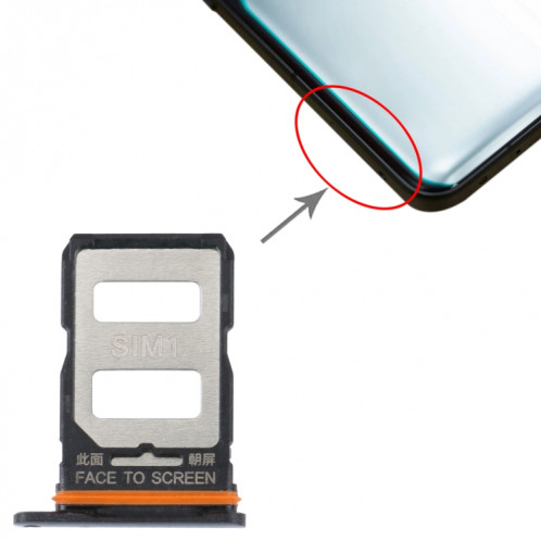 Pour Xiaomi Redmi K50 Ultra / 12T / 12T Pro Plateau de carte SIM + Plateau de carte SIM (Noir) SH710B1513-04