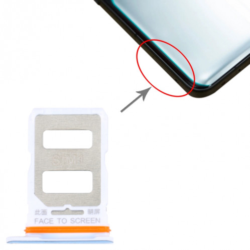 Pour Xiaomi Redmi K50 Ultra / 12T / 12T Pro Plateau de carte SIM + Plateau de carte SIM (Bleu) SH710L1058-04