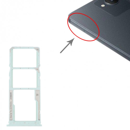 Pour Xiaomi Redmi A1 2022 / Redmi A1+ Plateau de carte SIM + Plateau de carte SIM + Plateau de carte Micro SD (Vert) SH713G919-04