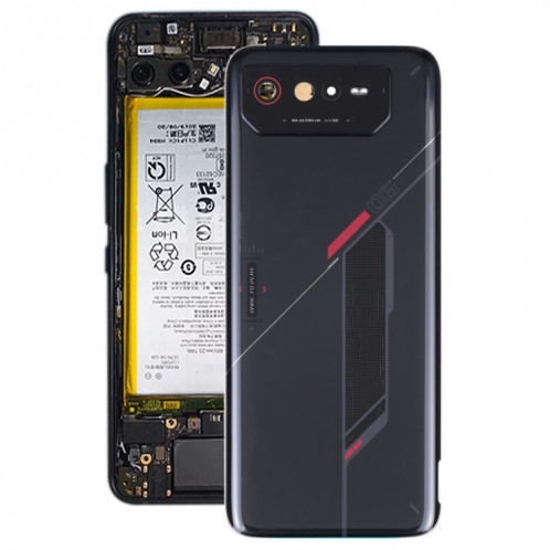 Coque arrière de batterie en verre pour Asus ROG Phone 6 AI2201-C AI2201-F (Noir) SH15BL274-06