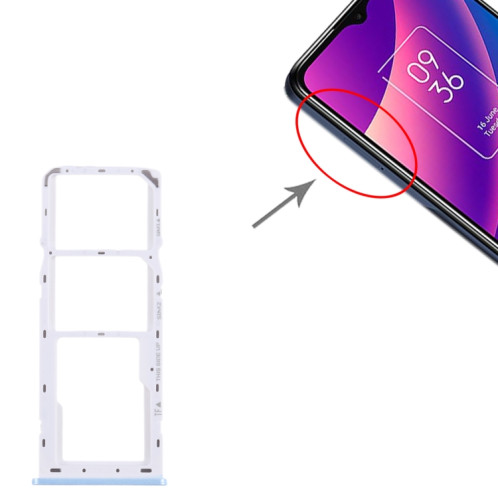 Pour TCL 30 SE / 30E / 305/306 Plateau de carte SIM d'origine + Plateau de carte SIM + Plateau de carte Micro SD (Bleu bébé) SH56TT1041-04