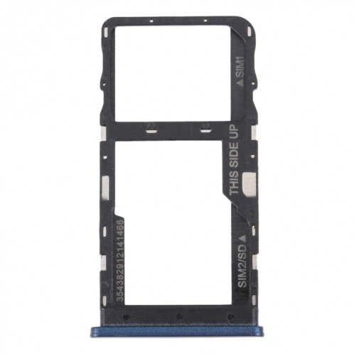 Pour TCL 20 R 5G Plateau de carte SIM d'origine + plateau de carte Micro SD (bleu) SH763L550-04