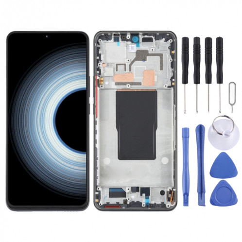 Écran LCD AMOLED d'origine pour Xiaomi Redmi K50 Ultra / 12T / 12T Pro Numériseur Assemblage complet avec cadre (Noir) SH782B953-05