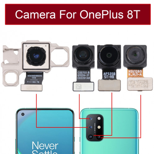 Pour OnePlus 8T Noir Blanc Style Caméra Arrière SH581459-05