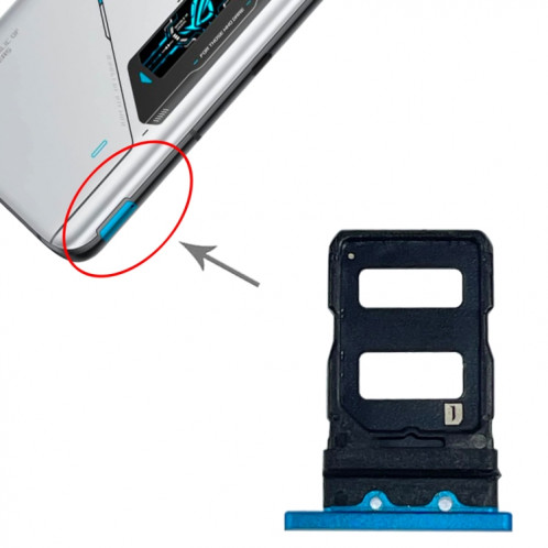 Pour Asus ROG Phone 6 Plateau de carte SIM + Plateau de carte SIM (Bleu) SH855L463-04