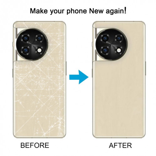 Pour OnePlus 11 PBH110 Couvercle arrière de batterie d'origine avec couvercle d'objectif d'appareil photo (or) SH77JL411-07