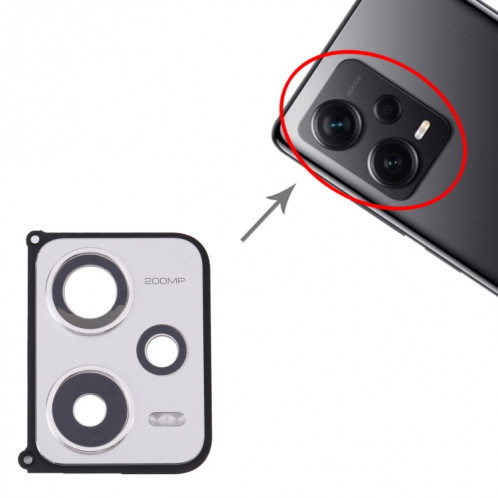 Cadre d'objectif de caméra arrière pour Xiaomi Redmi Note 12 Pro+ (Argent) SH996S1626-04