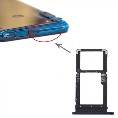 Pour Motorola Moto One Fusion Plus Plateau de carte SIM d'origine + Plateau de carte Micro SD (Bleu) SH027L1381-04