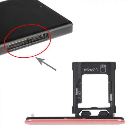 Pour Sony Xperia XZ1 Compact Plateau de carte SIM d'origine + plateau de carte Micro SD (Orange) SH066E1386-04