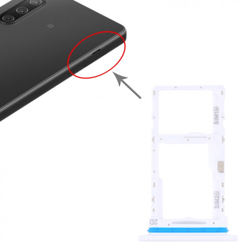 Pour Sony Xperia 10 IV Plateau de carte SIM d'origine + Plateau de carte SIM / Micro SD (Blanc) SH067W232-04