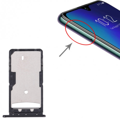 Pour Lenovo K10 Note / Z6 Youth L38111 Plateau de carte SIM (Noir) SH132B1823-04