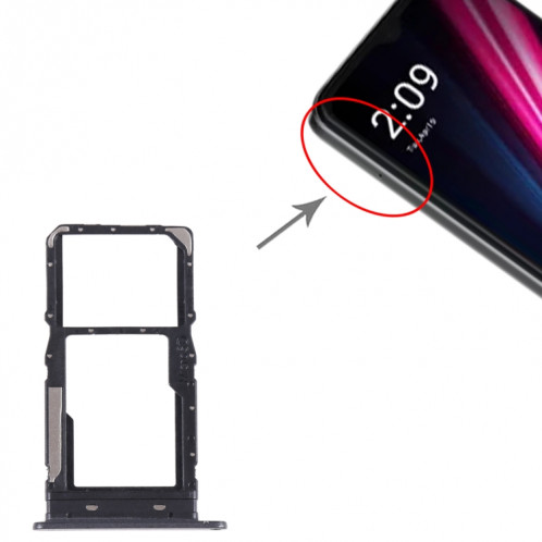Pour T-Mobile Revvl 6 Pro 5G Plateau de carte SIM + Plateau de carte Micro SD (Gris) SH140H210-04
