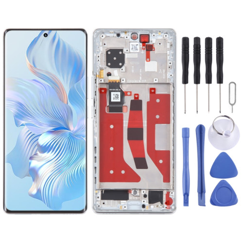 Ecran LCD d'origine pour Honor 80 Digitizer Full Assembly avec cadre (Argent) SH187S151-06