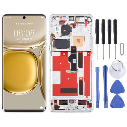 Écran LCD d'origine pour Huawei P50 Pro Numériseur Assemblage complet avec cadre (Argent) SH189S1252-06
