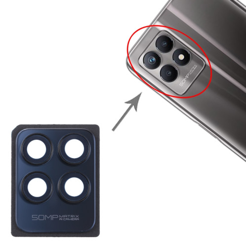 Pour Realme 8i Couvercle d'objectif d'appareil photo d'origine (noir) SH269B229-04