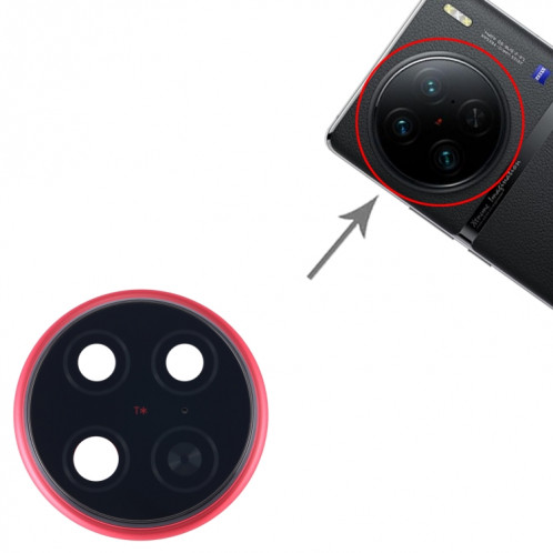 Pour le couvercle d'objectif d'appareil photo d'origine vivo X90 Pro (rouge) SH328R1346-04