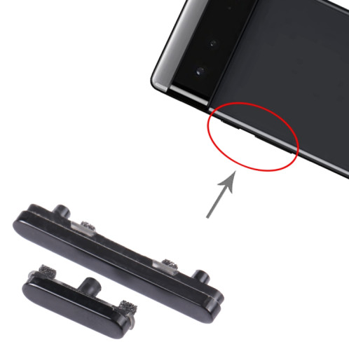 Pour Google Pixel 6 Bouton d'alimentation d'origine + bouton de contrôle du volume (noir) SH396B1420-04