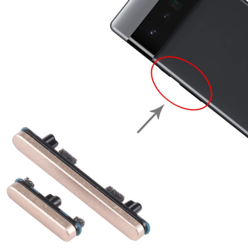 Pour Google Pixel 6 Pro Bouton d'alimentation d'origine + bouton de contrôle du volume (or) SH397J347-04