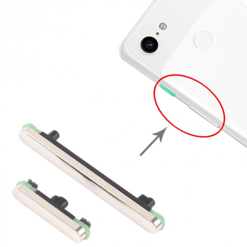 Pour Google Pixel 3 Bouton d'alimentation d'origine + bouton de contrôle du volume (or) SH398J1863-04