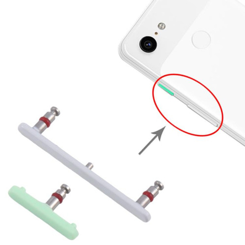 Pour Google Pixel 3 Bouton d'alimentation d'origine + Bouton de contrôle du volume (Argent) SH398S778-04