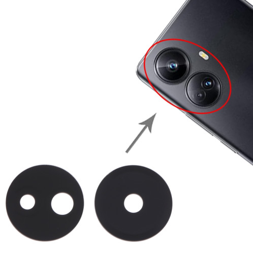 Pour Realme 10 Pro + 10 paires d'objectifs de caméra arrière d'origine SH6413668-04